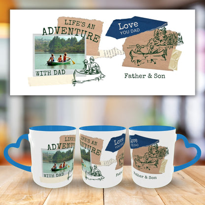 Customized Coffee Mugs For Dad in Blue ( Your Super Hero )