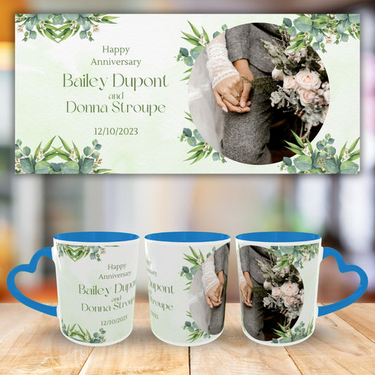 Customized Coffee Mugs For Couple in Blue ( anniversary )