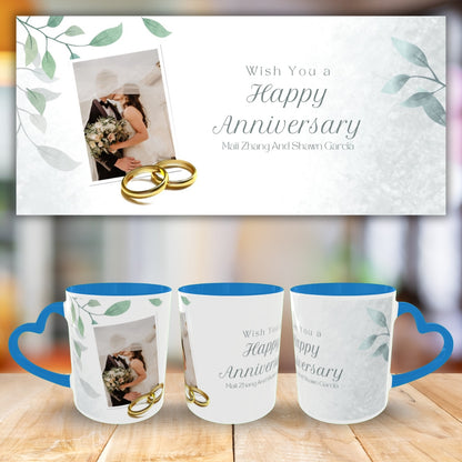 Customized Coffee Mugs For Couple in Blue ( anniversary )
