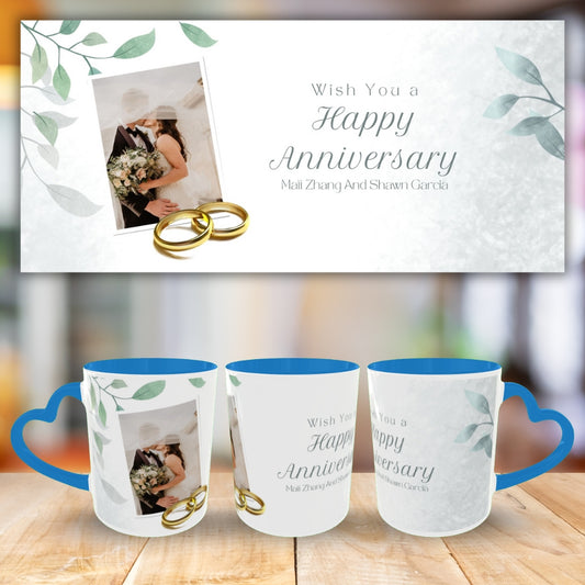 Customized Coffee Mugs For Couple in Blue ( anniversary )