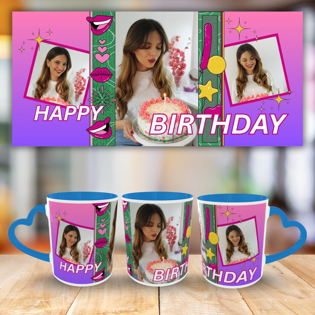 Customized Coffee Mugs For Birthday in Blue