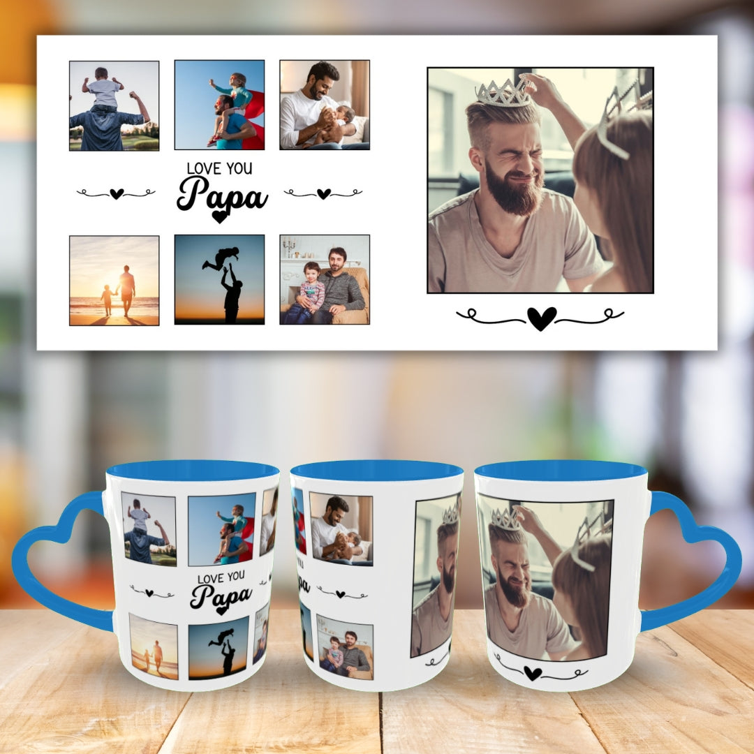 Customized Coffee Mugs For Dad in Blue ( Your Super Hero )