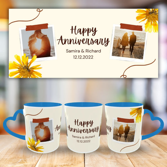 Customized Coffee Mugs For Couple in Blue ( anniversary )