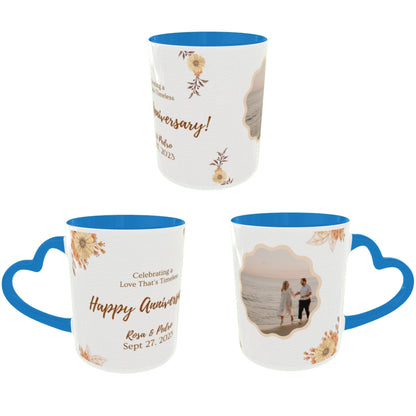 Customized Coffee Mugs For Couple in Blue ( anniversary )