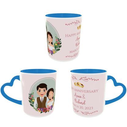 Customized Coffee Mugs For Couple in Blue ( anniversary )