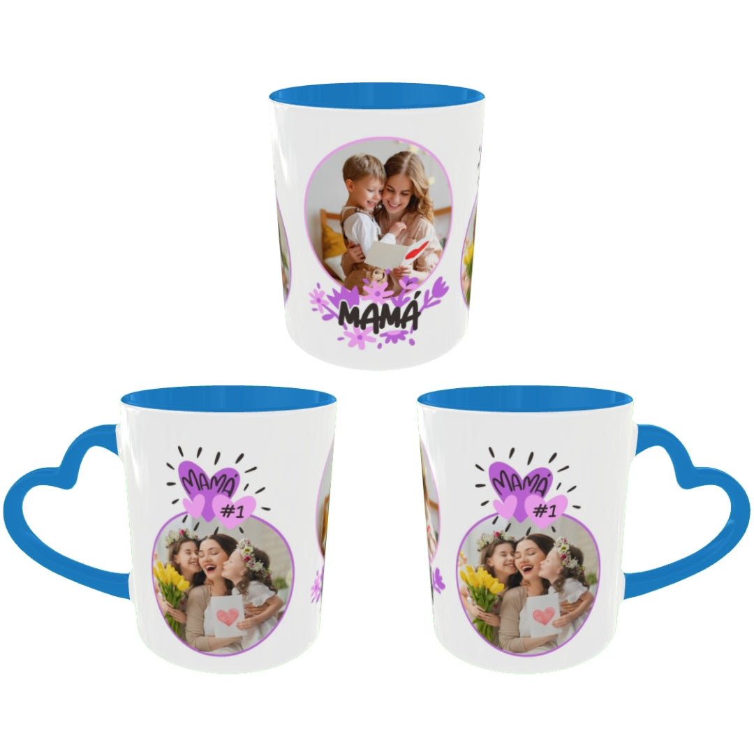 Customized Coffee Mugs For mother in Blue ( Special for Mother )