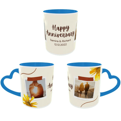 Customized Coffee Mugs For Couple in Blue ( anniversary )