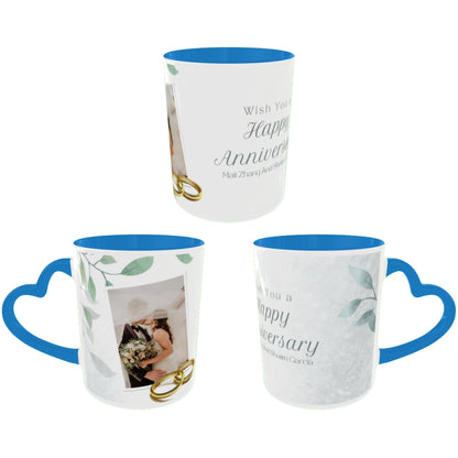Customized Coffee Mugs For Couple in Blue ( anniversary )