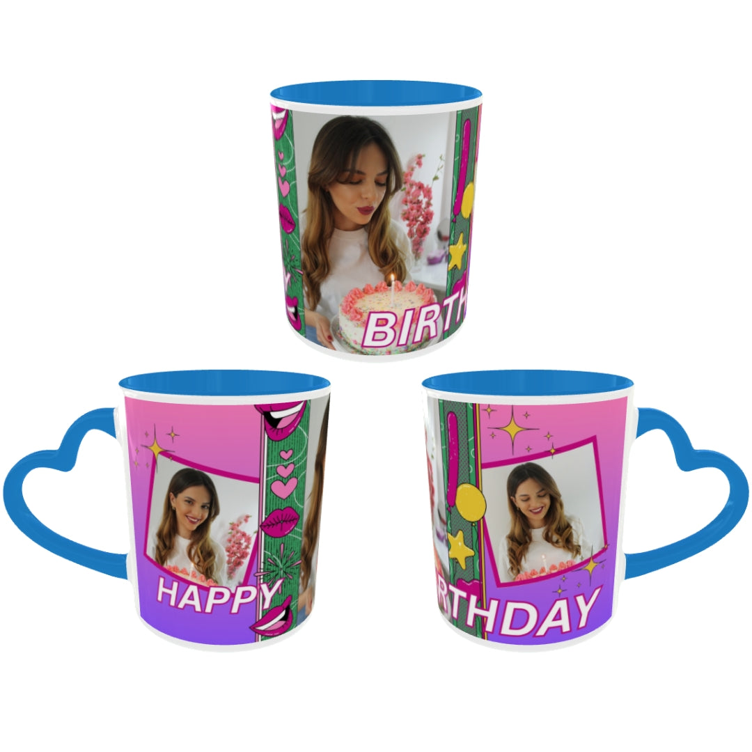 Customized Coffee Mugs For Birthday in Blue