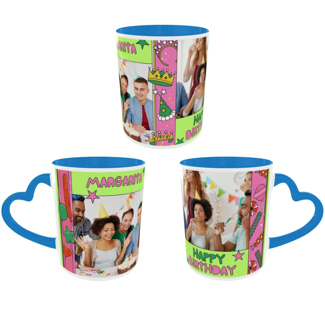 Customized Coffee Mugs For Birthday in Blue