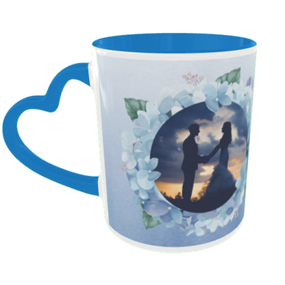 Customized Coffee Mugs For Couple in Blue ( anniversary )