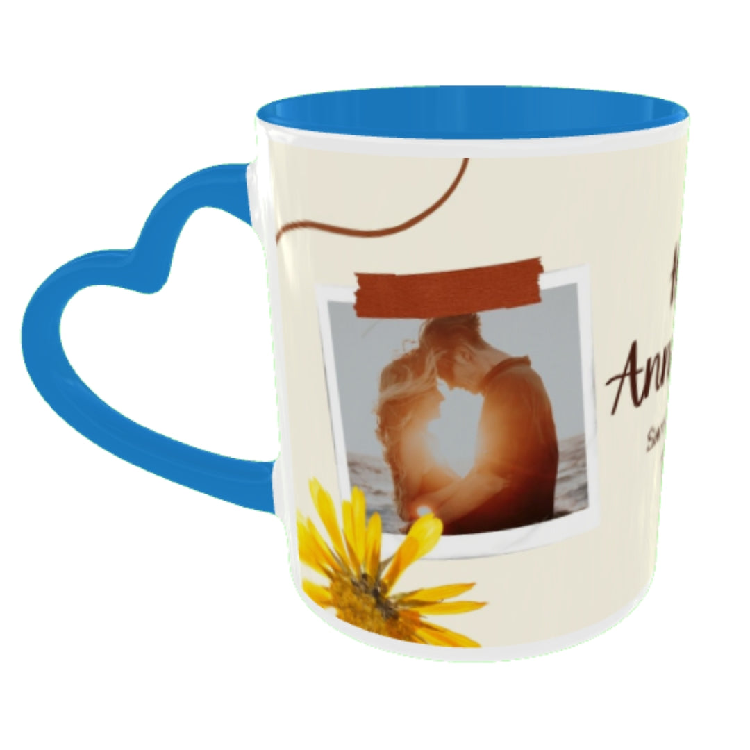 Customized Coffee Mugs For Couple in Blue ( anniversary )