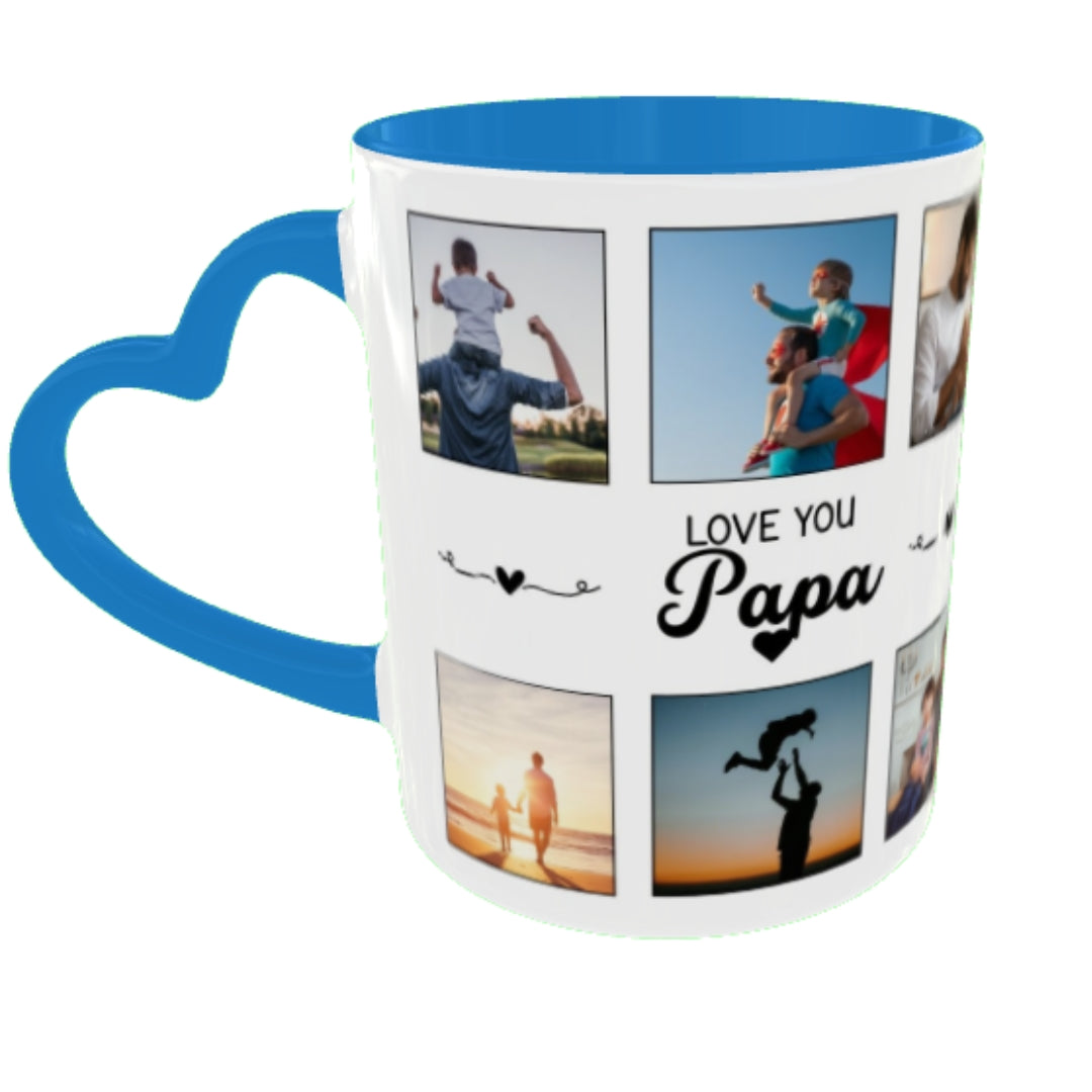 Customized Coffee Mugs For Dad in Blue ( Your Super Hero )
