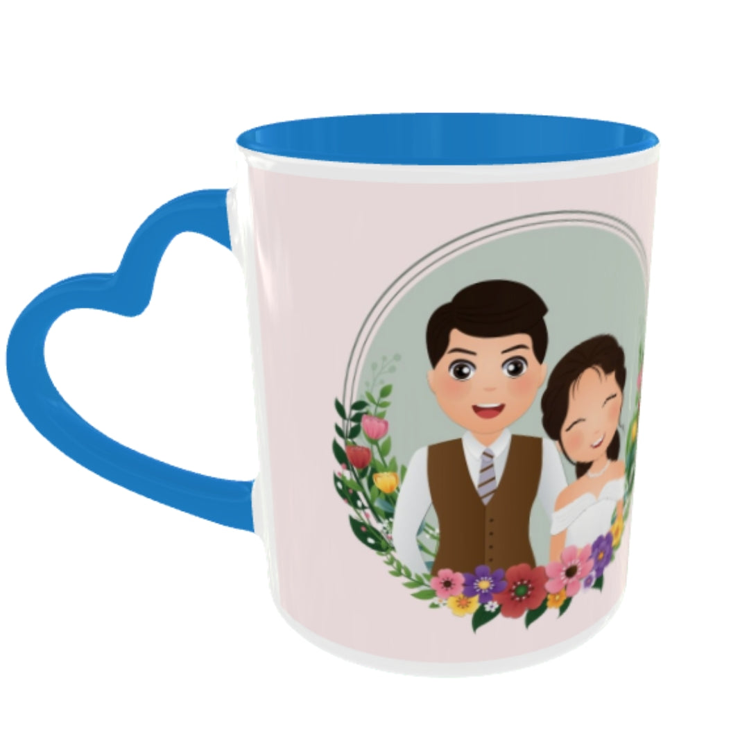 Customized Coffee Mugs For Couple in Blue ( anniversary )