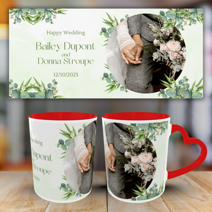 Customized Coffee Mugs in red ( Wedding Gift For Couple )