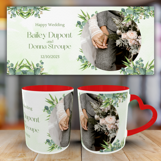 Customized Coffee Mugs in red ( Wedding Gift For Couple )