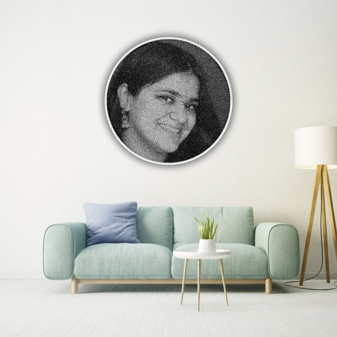 A personalized string art portrait ( Only for Single Face )