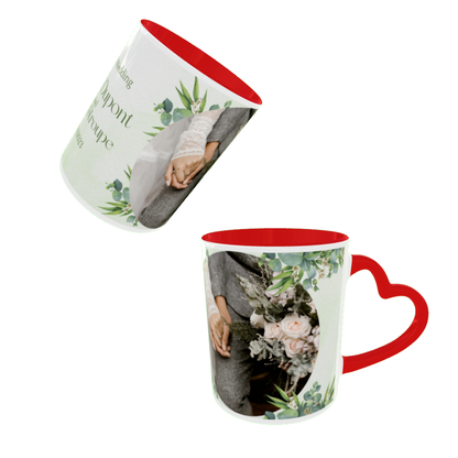 Customized Coffee Mugs in red ( Wedding Gift For Couple )