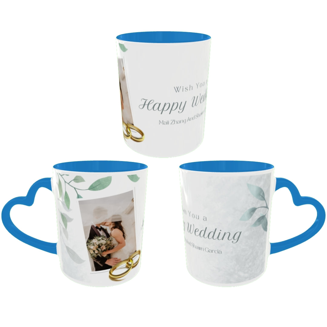 Customized Coffee Mugs in Blue ( Wedding Gift For Couple )