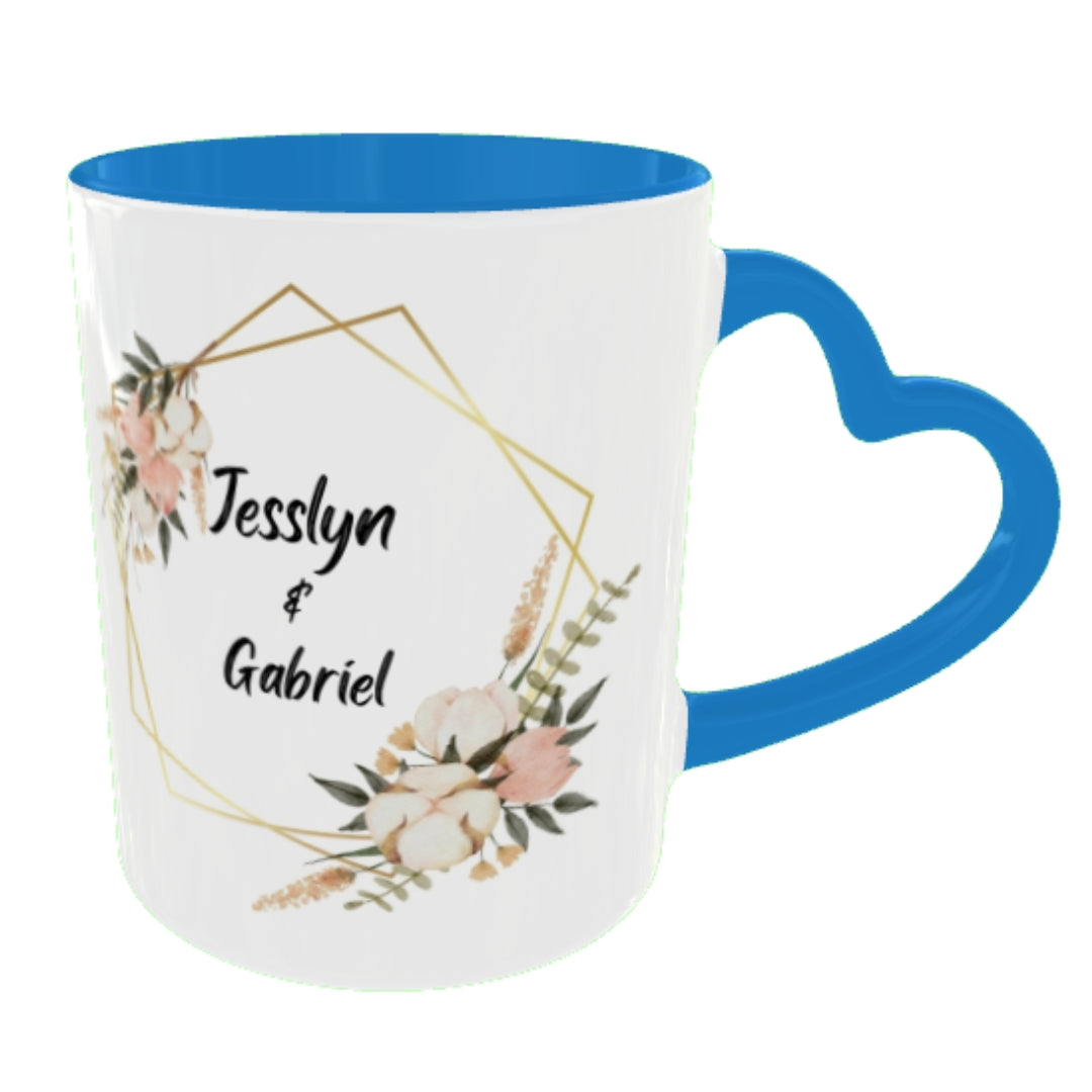 Customized Coffee Mugs in Blue ( Wedding Gift For Couple )