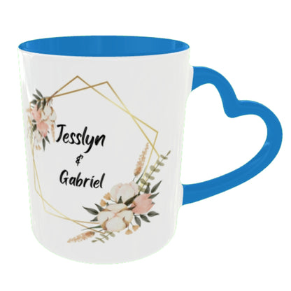 Customized Coffee Mugs in Blue ( Wedding Gift For Couple )