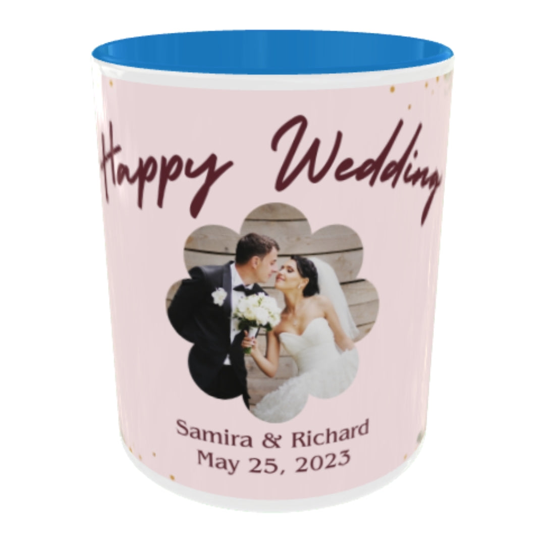 Customized Coffee Mugs in Blue ( Wedding Gift For Couple )