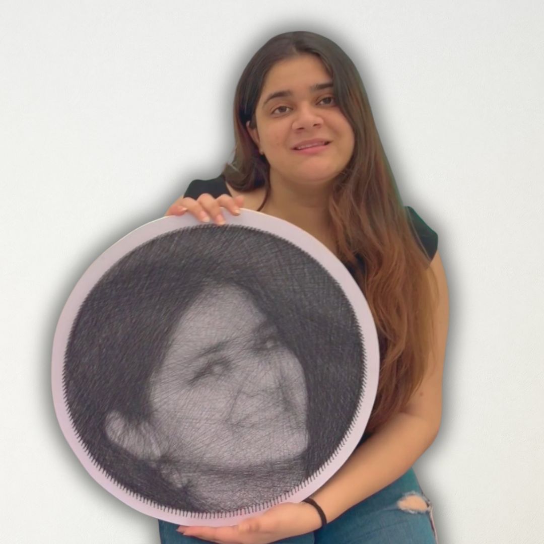 A personalized string art portrait ( Only for Single Face )