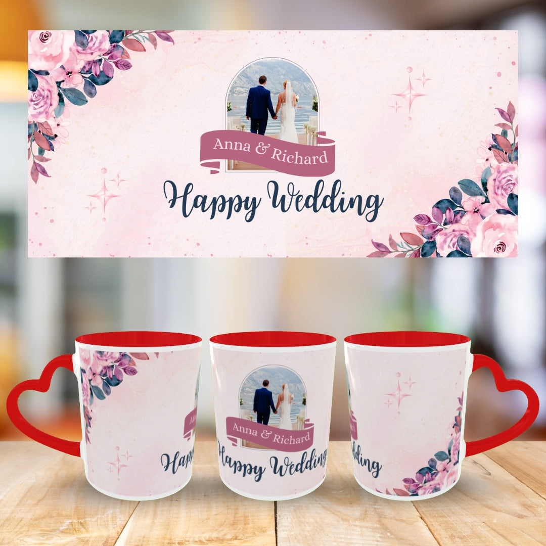 Customized Coffee Mugs ( Wedding Gift For Couple ) in red Colour