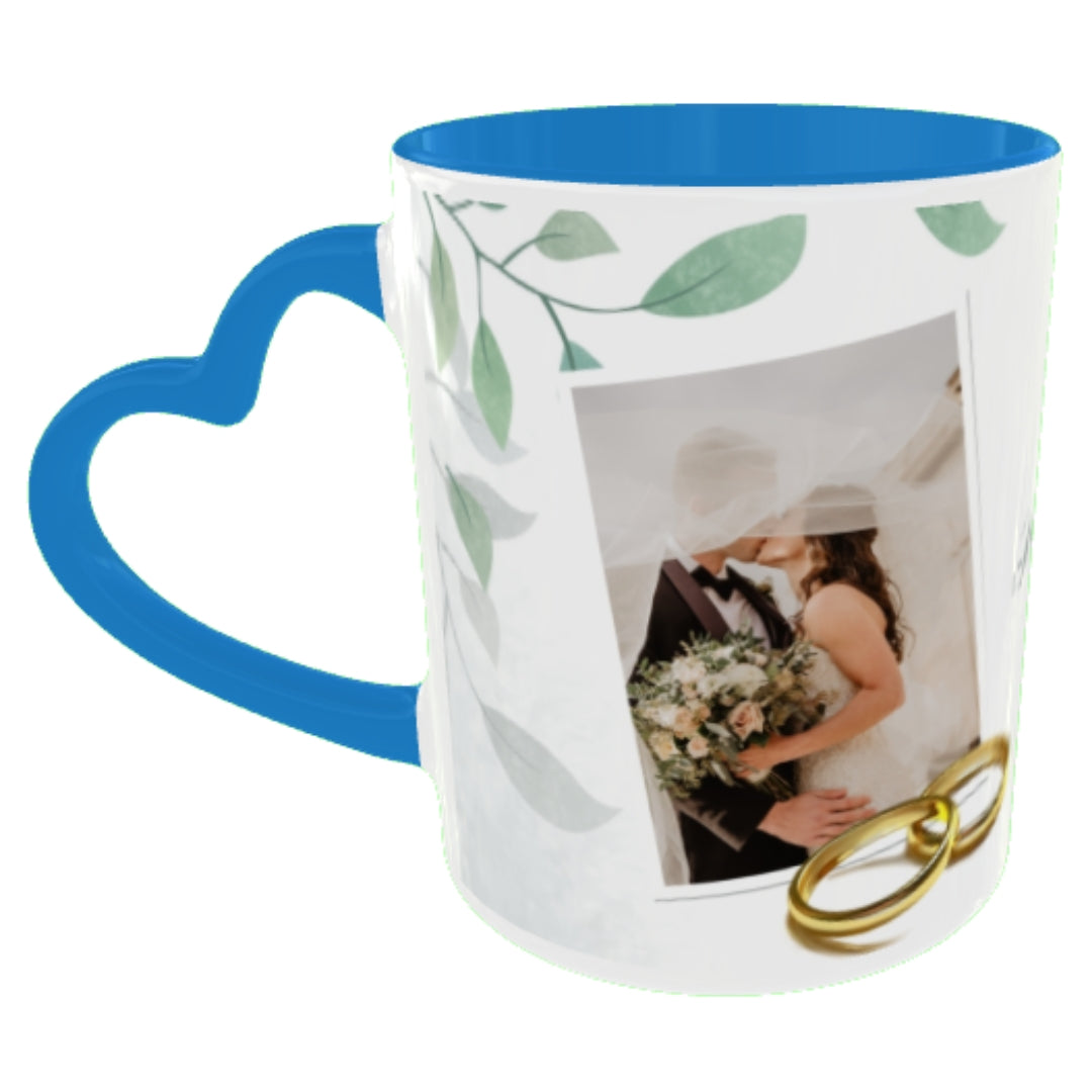 Customized Coffee Mugs in Blue ( Wedding Gift For Couple )