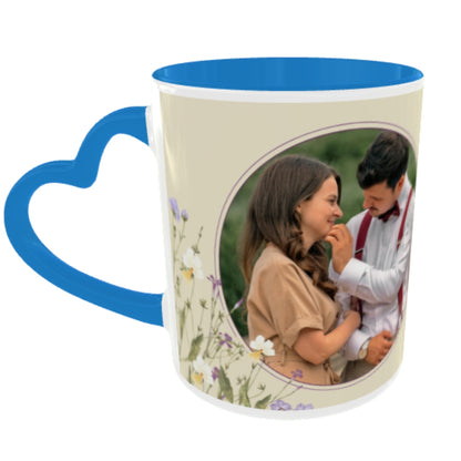 Customized Coffee Mugs in Blue ( Wedding Gift For Couple )