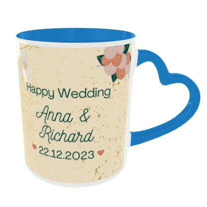 Customized Coffee Mugs in Blue ( Wedding Gift For Couple )