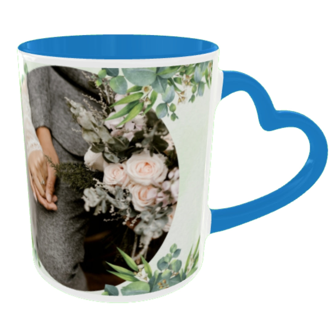 Customized Coffee Mugs in Blue ( Wedding Gift For Couple )
