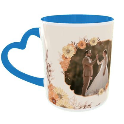 Customized Coffee Mugs in Blue ( Wedding Gift For Couple )
