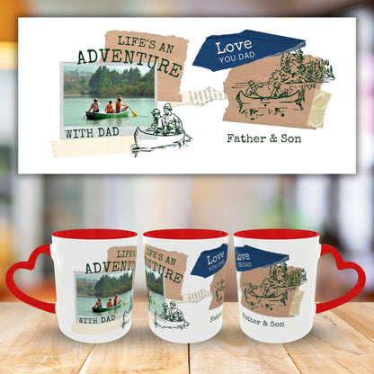 Customized Coffee Mugs For Dad in Red ( Your Super Hero )