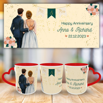 Customized Coffee Mugs For Couple in Red ( anniversary )