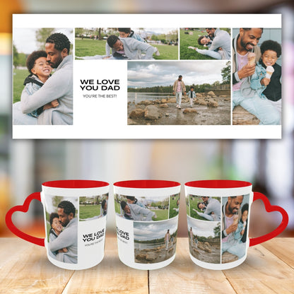 Customized Coffee Mugs For Dad in Red ( Your Super Hero )