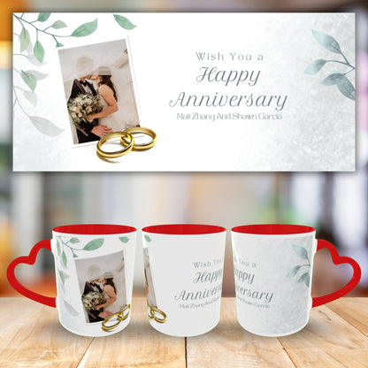Customized Coffee Mugs For Couple in Red ( anniversary )
