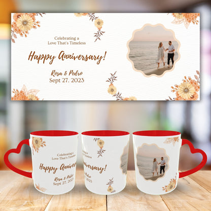 Customized Coffee Mugs For Couple in Red ( anniversary )