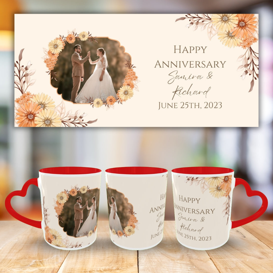 Customized Coffee Mugs For Couple in Red ( anniversary )