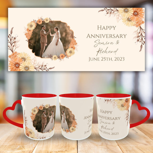 Customized Coffee Mugs For Couple in Red ( anniversary )