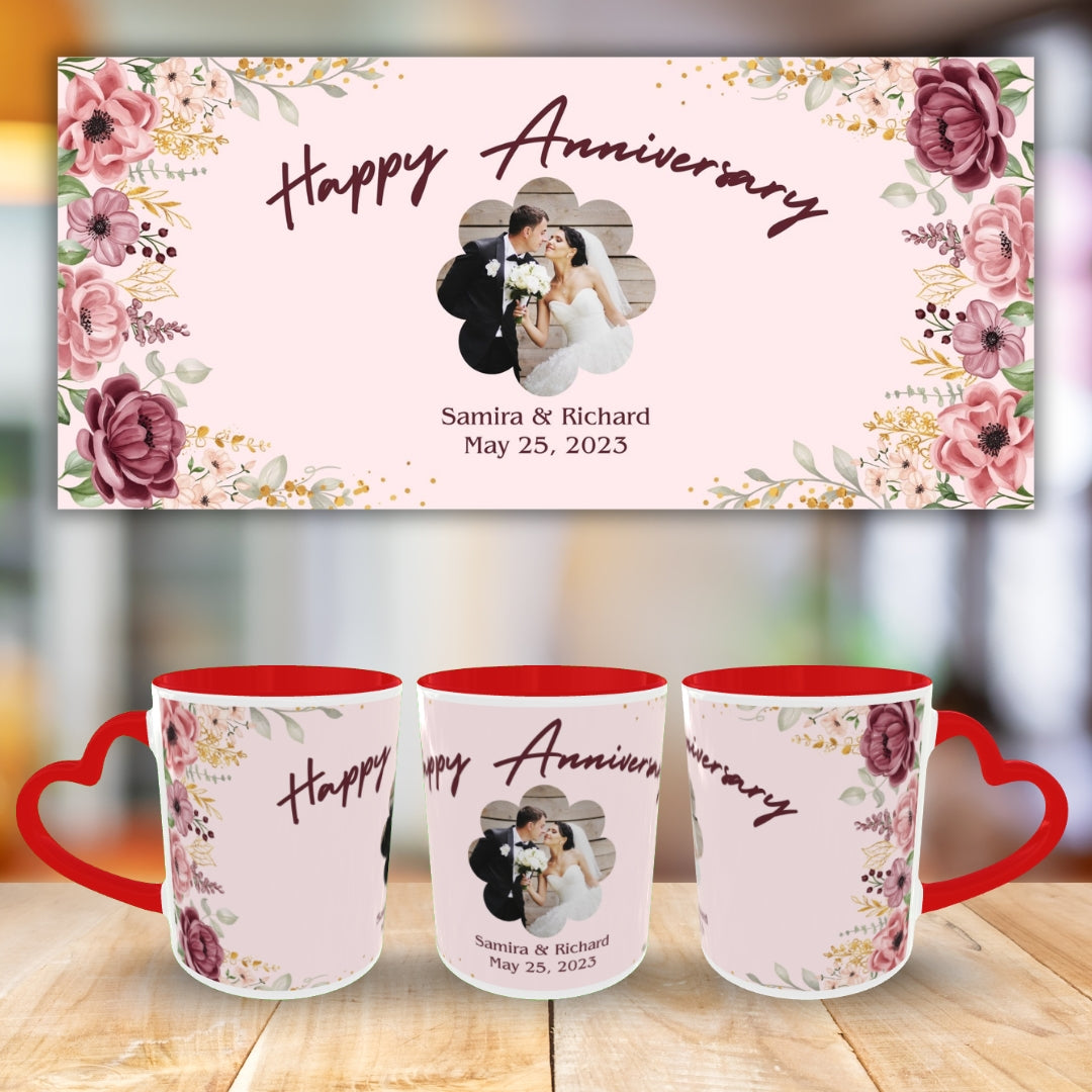 Customized Coffee Mugs For Couple in Red ( anniversary )