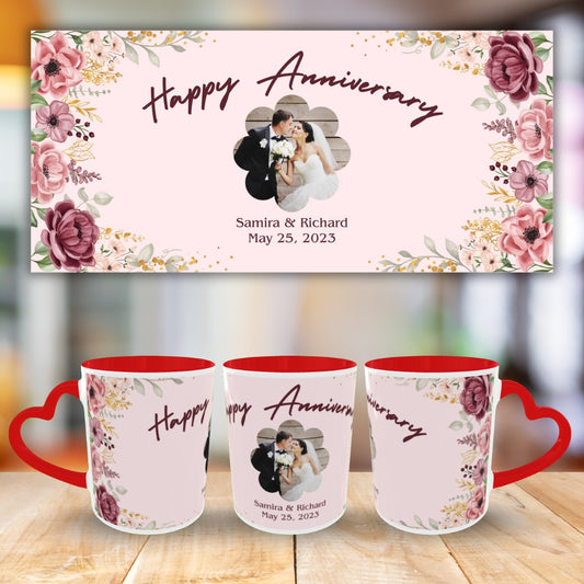 Customized Coffee Mugs For Couple in Red ( anniversary )