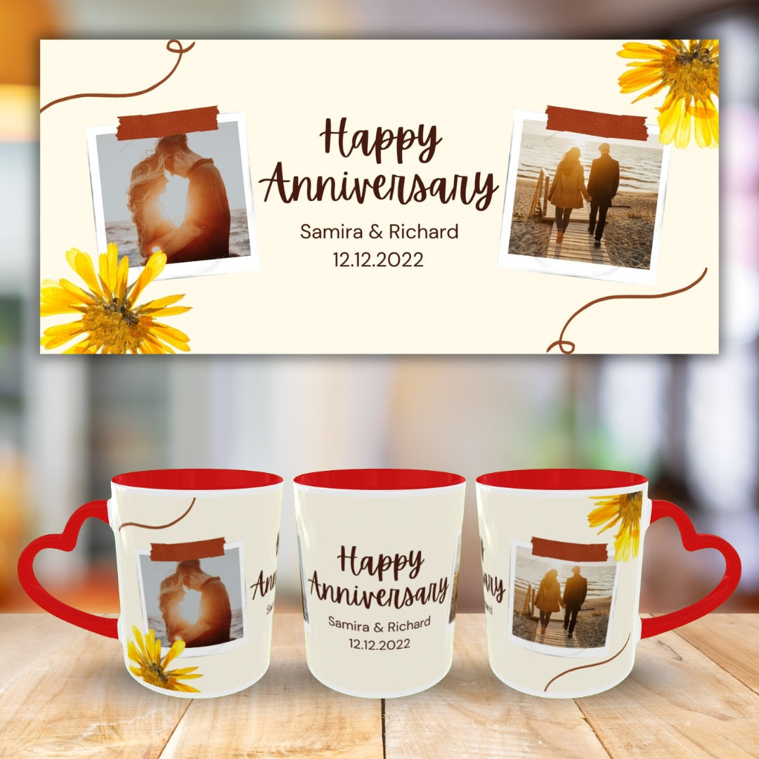 Customized Coffee Mugs For Couple in Red ( anniversary )