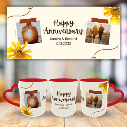 Customized Coffee Mugs For Couple in Red ( anniversary )