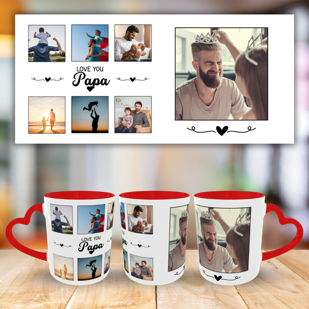Customized Coffee Mugs For Dad in Red ( Your Super Hero )