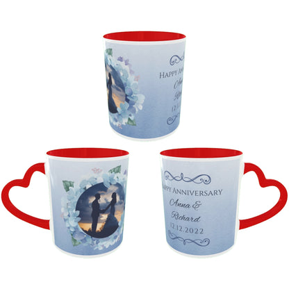 Customized Coffee Mugs For Couple in Red ( anniversary )