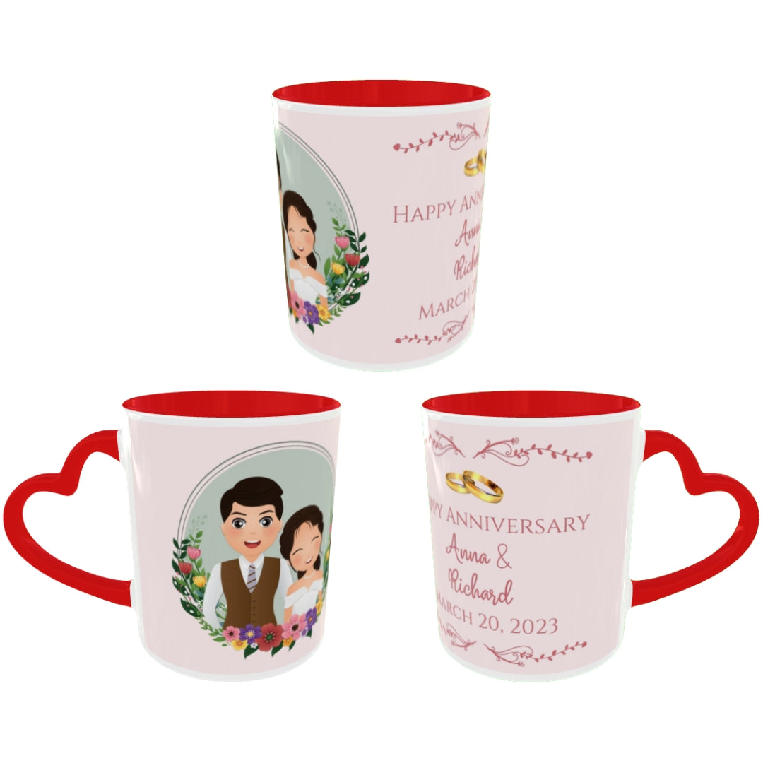 Customized Coffee Mugs For Couple in Red ( anniversary )