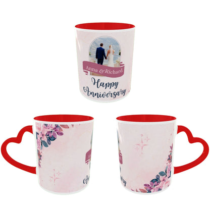 Customized Coffee Mugs For Couple in Red ( anniversary )