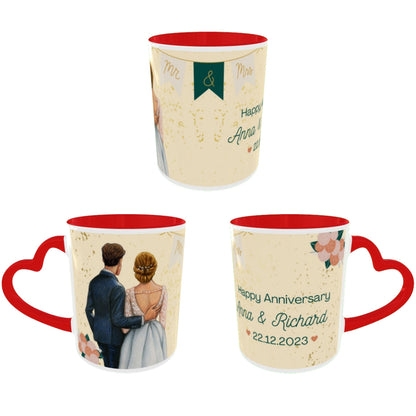Customized Coffee Mugs For Couple in Red ( anniversary )