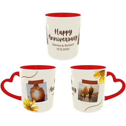 Customized Coffee Mugs For Couple in Red ( anniversary )